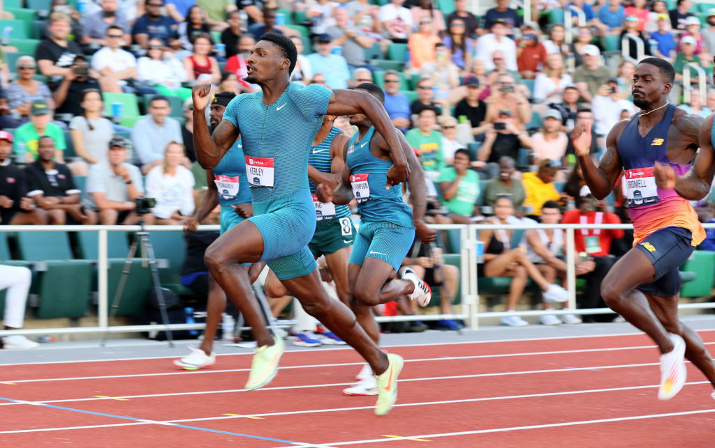 Fred Kerley won the US world trials in Eugene in 9.77sec, having run 9.76 in the semi-finals ©Getty Images