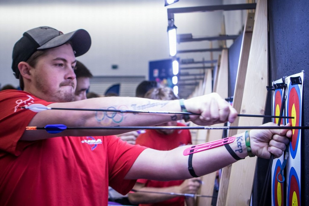 Men’s recurve top seed Brady Ellison of the United States is safely through to the second round at the World Indoor Archery Championships ©World Archery