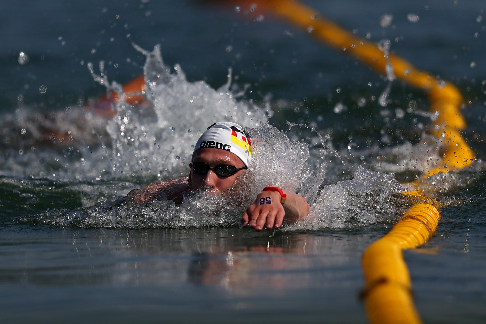Florian Wellbrock of Germany claimed victory in the men's 5km open water swimming final  ©Getty Images