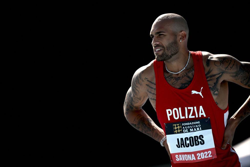 Olympic 100m champion Marcell Jacobs faces his first big outdoor test of 2022 at tomorrow's Wanda Diamond League meeting in Stockholm ©Getty Images