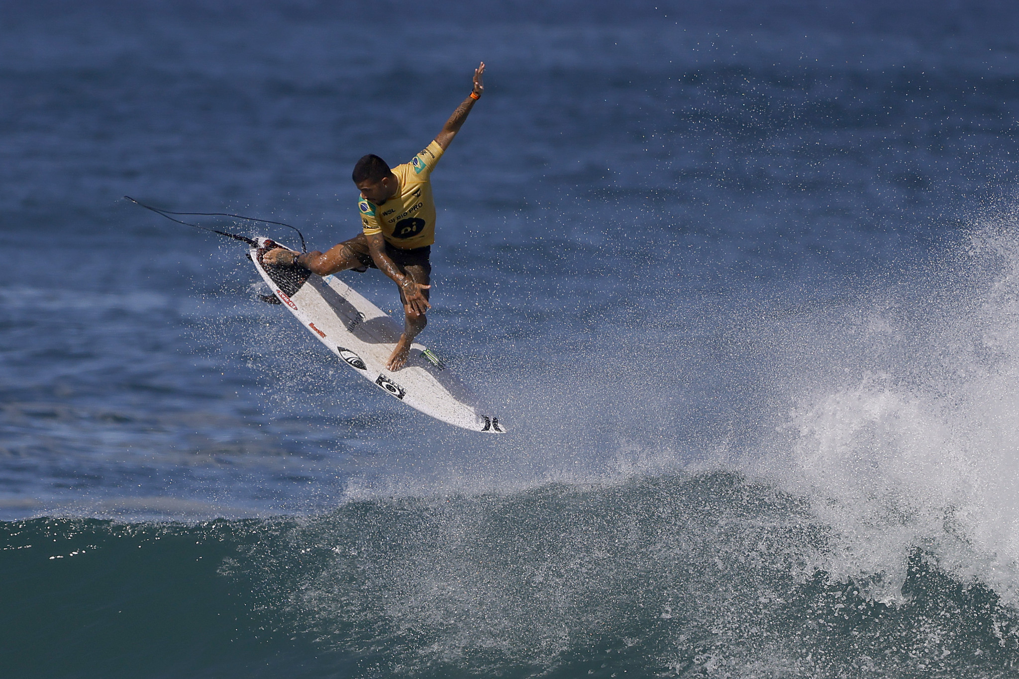 Filipe Toledo is aiming for his first WSL title in the men's event ©Getty Images