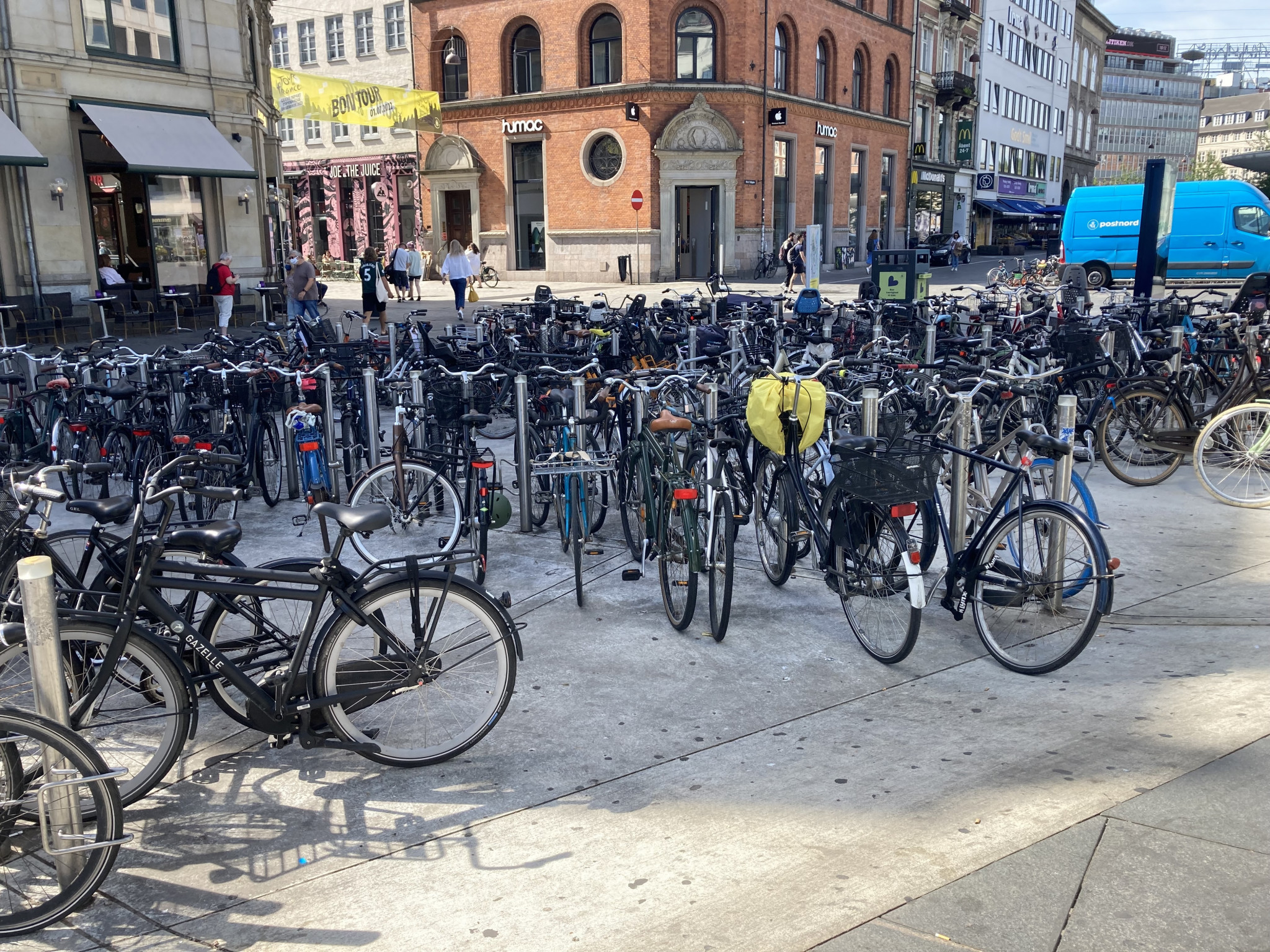 Bike racks are filled outside Nørreport Station, demonstrating Copenhagen's love of cycling ©ITG