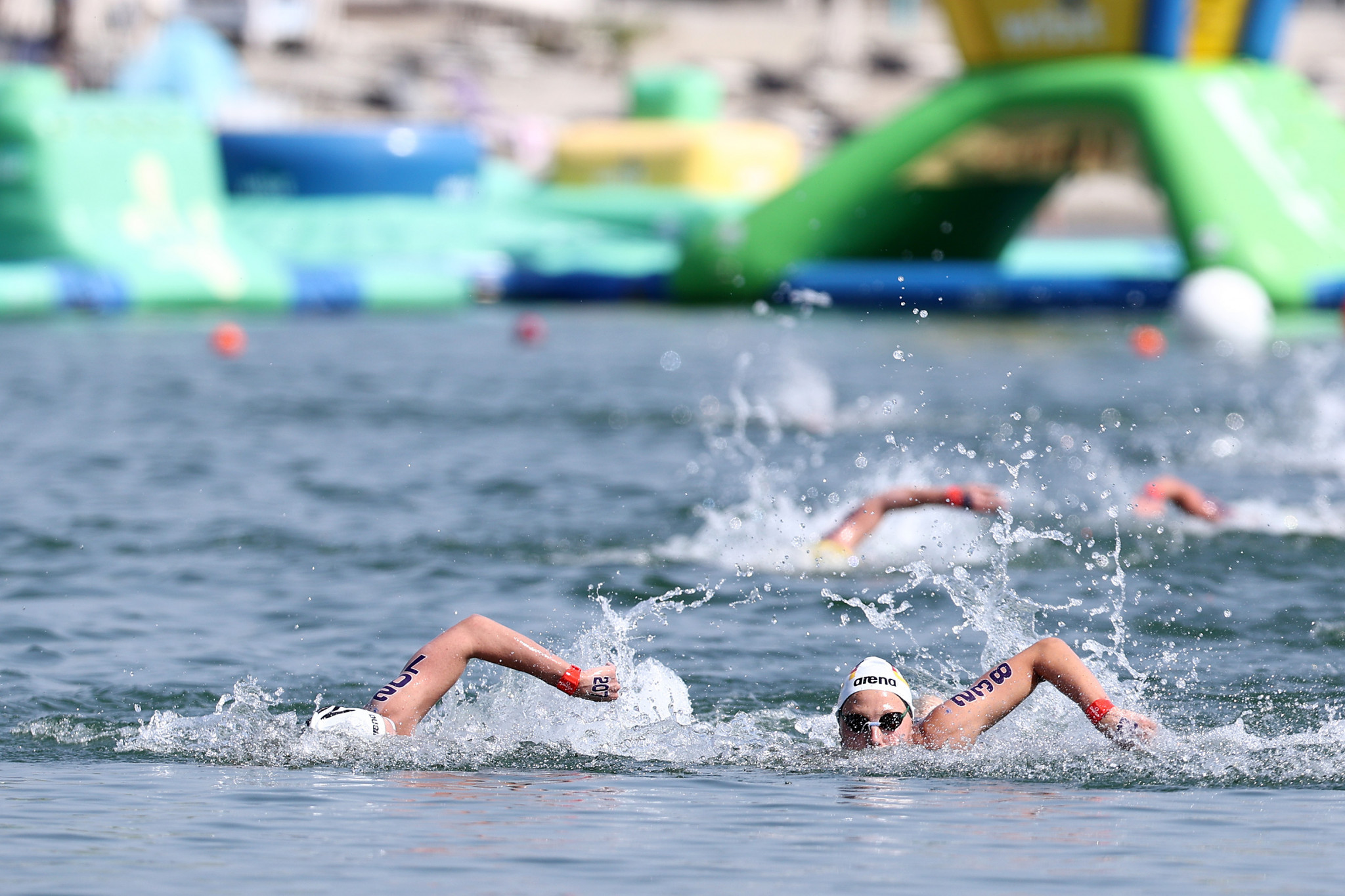 Van Rouwendaal, left, beat Germany's Leonie Beck to gold by just 0.50sec