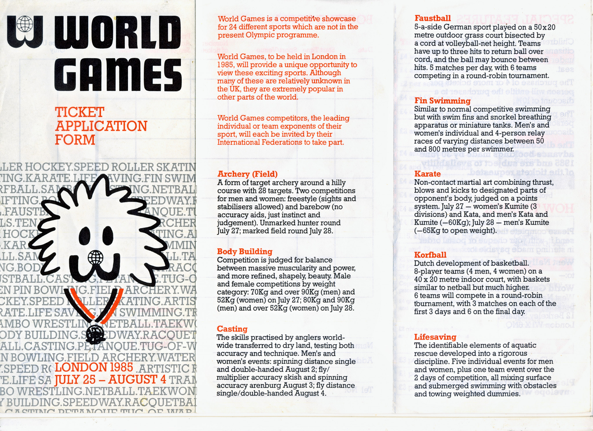 Tickets sales were sluggish at the 1985 Games in London  ©World Games 1985