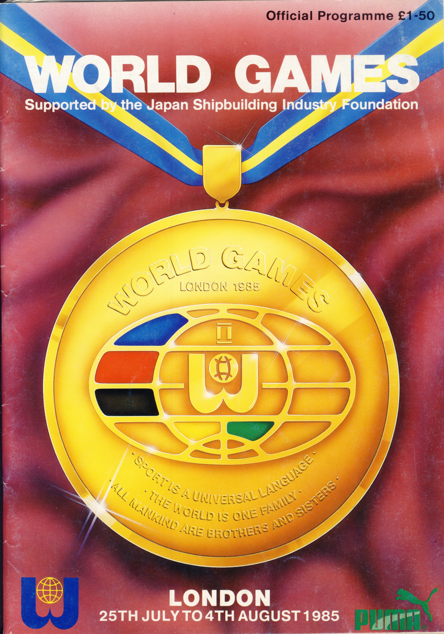The programme for the 1985 World Games in London is now a collectors item  ©World Games 1985