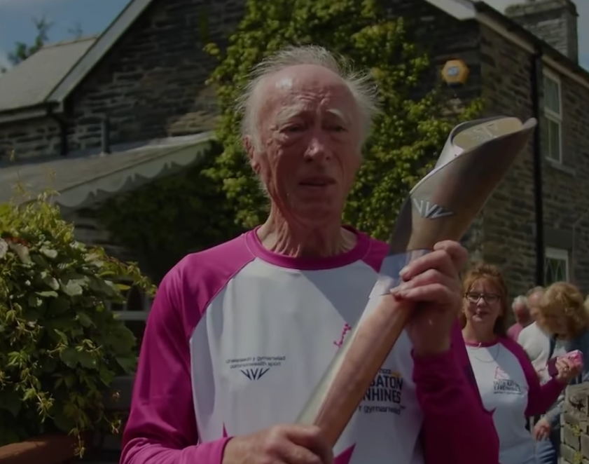 Gwynedd Roberts was originally invited to carry the Baton in 1958 but finally did so this week 64 years later  ©Team Wales