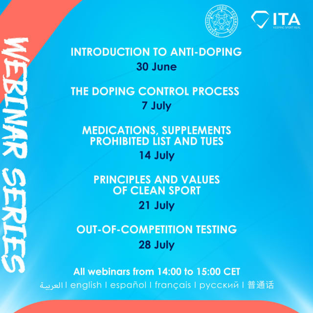 The IJF is running a five-week anti-doping webinar series in partnership with the ITA ©Getty Images