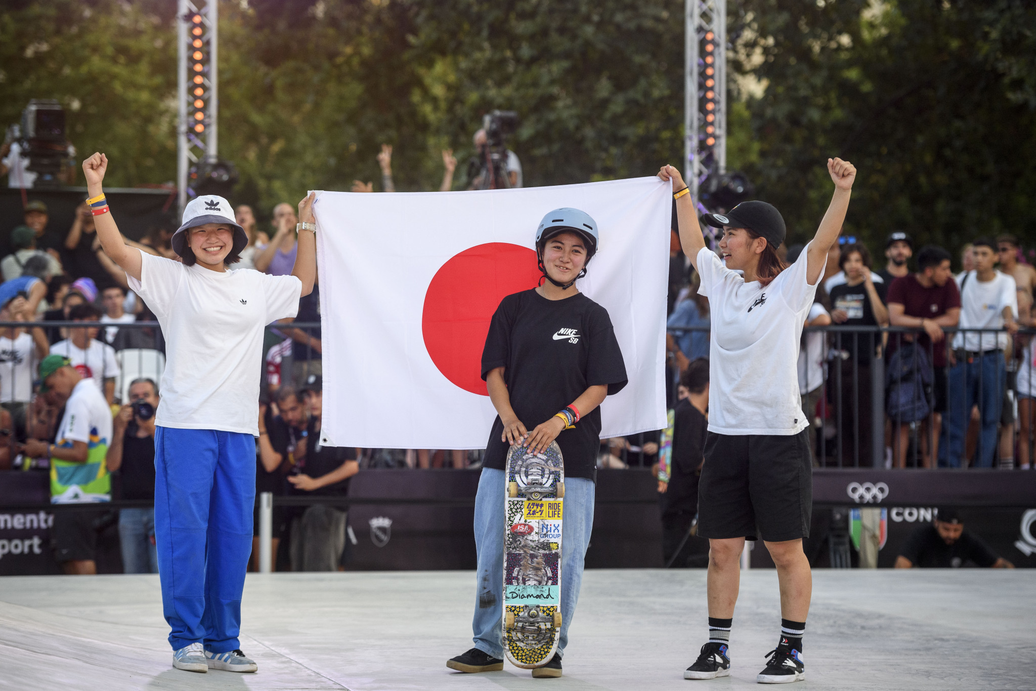 Funa Nakayama led an all-Japanese podium today at the World Street Skateboarding event in Rome ©Getty Images