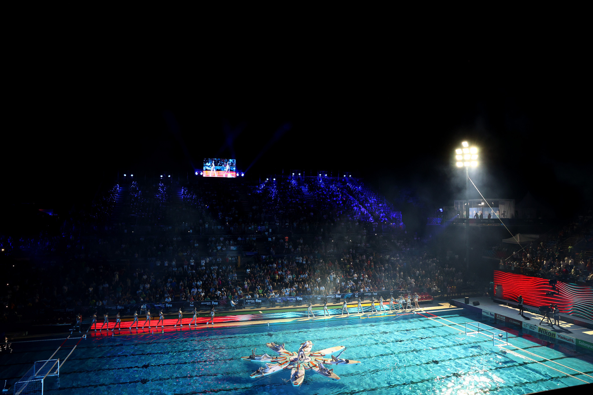 The FINA World Championships Closing Ceremony was held after the men's water polo final between Spain and Italy ©Getty Images
