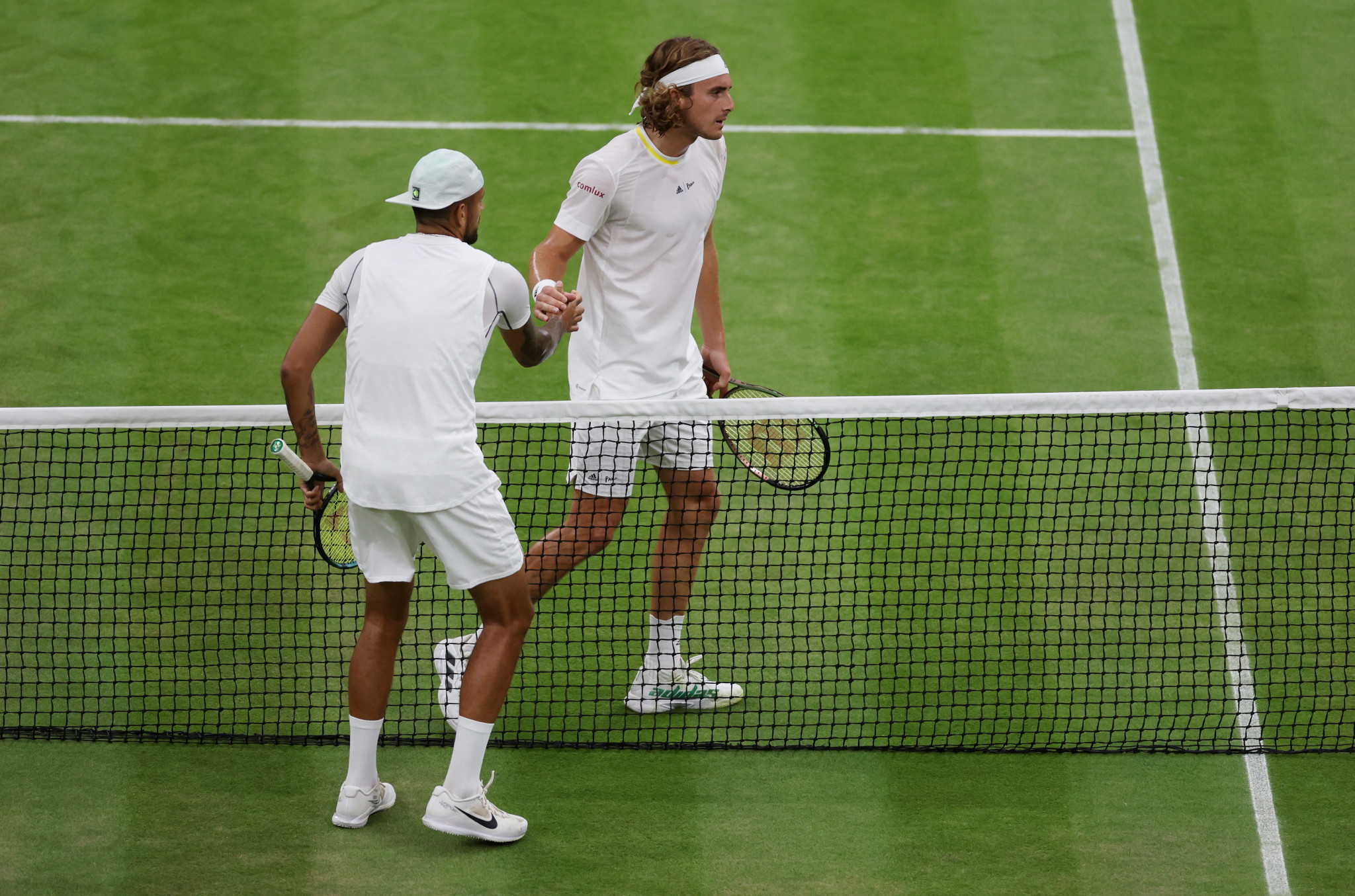 Nick Kyrgios and Stefanos Tsitsipas have been fined for their actions during their third-round encounter at Wimbledon ©Getty Images