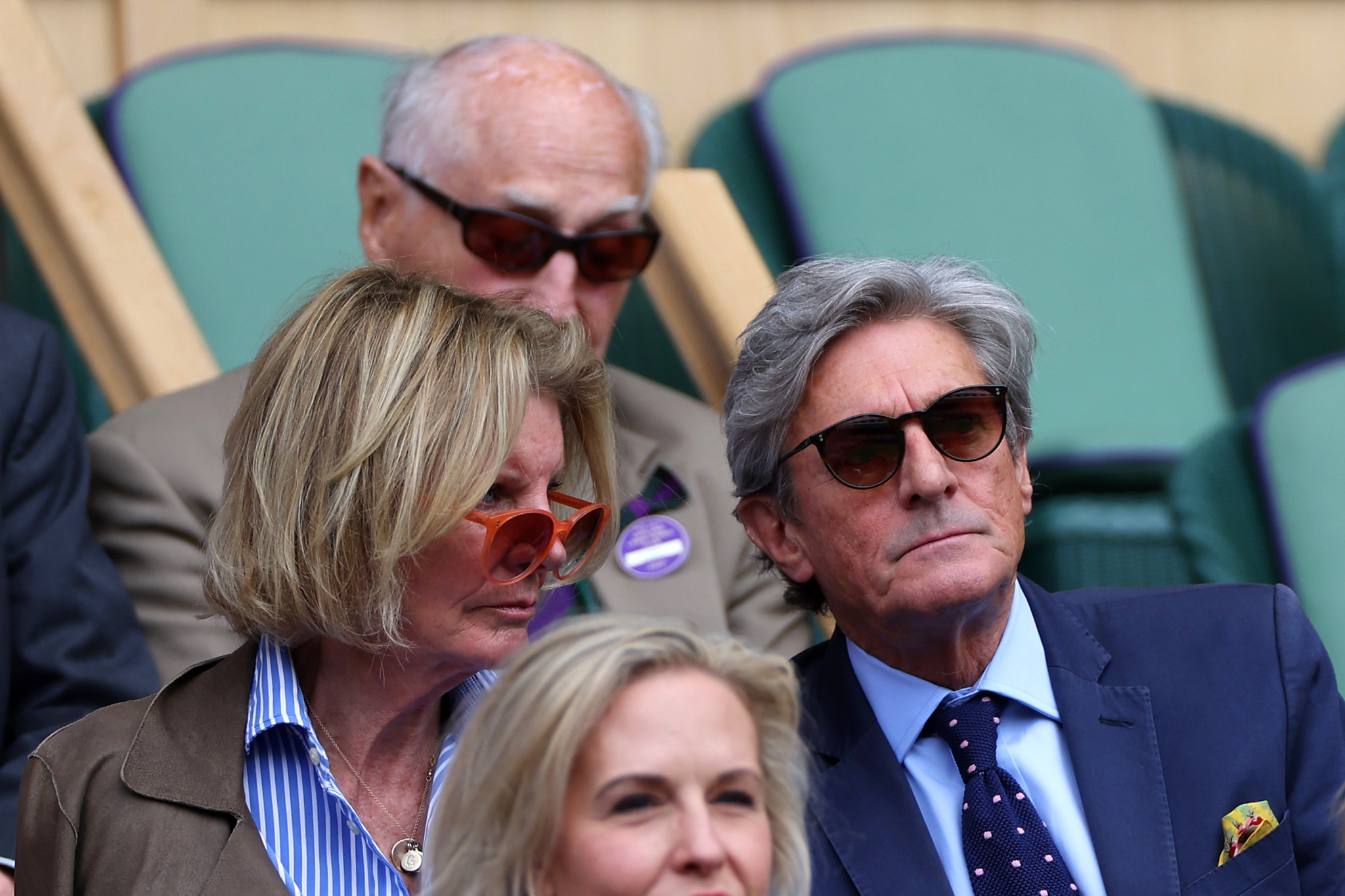 BAFTA-nominated actor Nigel Havers, right, was one of the celebrities to watch action at Wimbledon ©Getty Images