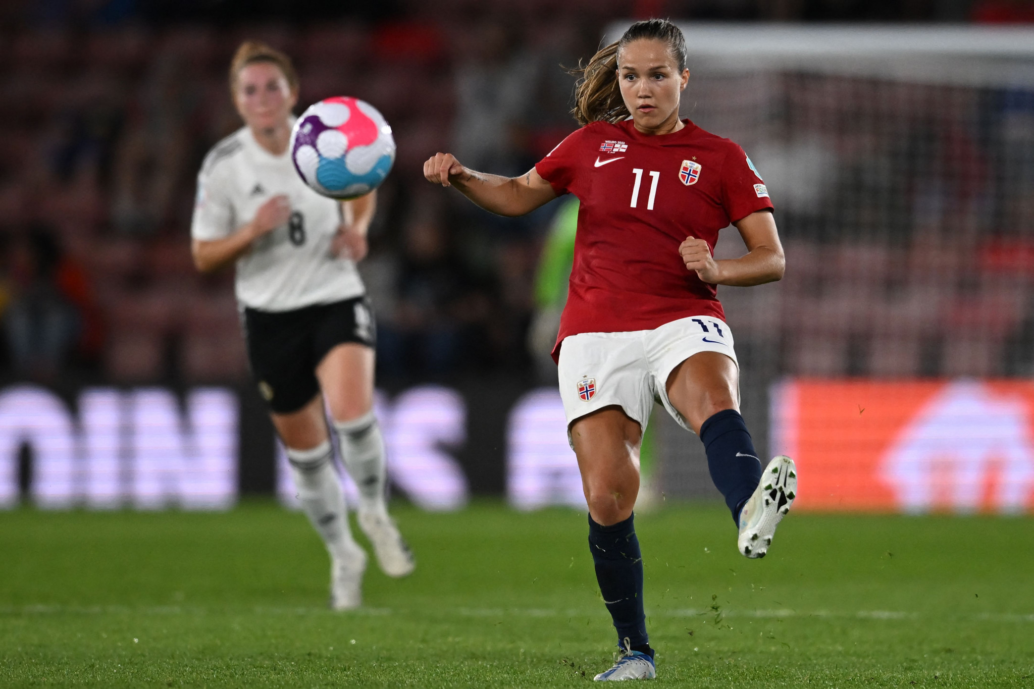 Guro Reiten was among the scorers as Norway began UEFA Women's EURO 2022 with a 4-1 win over Northern Ireland ©Getty Images