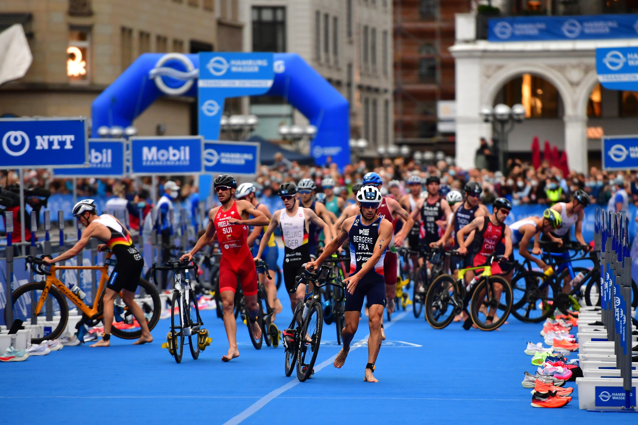 Léo Bergere is tipped to win the individual men's race at the World Triathlon Championship Series in Hamburg ©Getty Images
