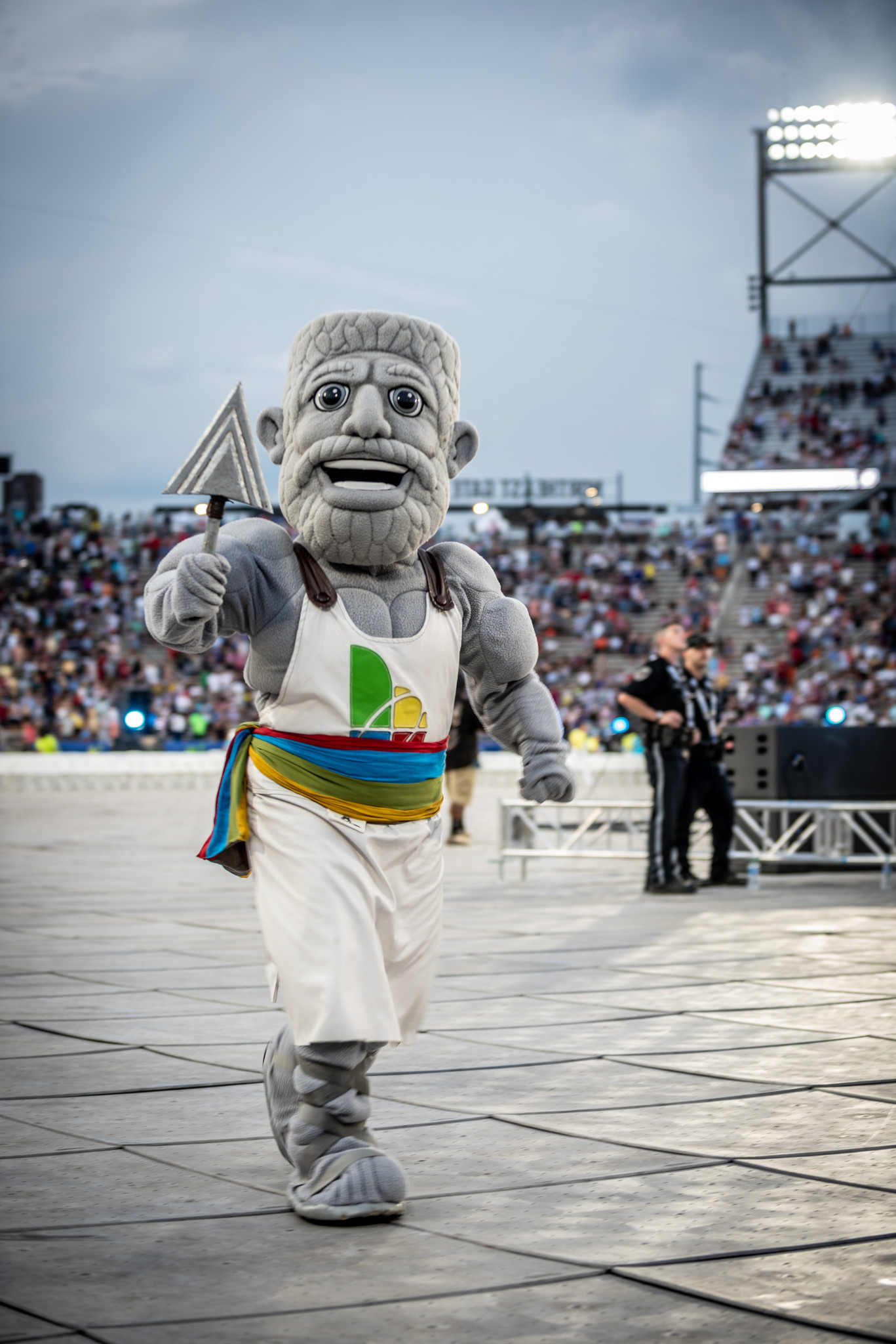 The Games' mascots, Vulcan and Vesta, made an appearance after they were selected due to their symbolism of Birmingham's history of iron and steel production ©The World Games