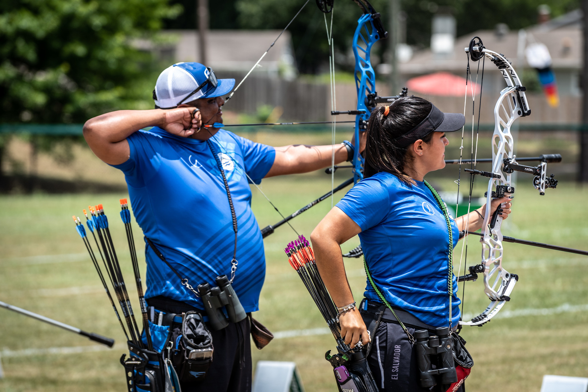 El Salvador failed to beat Colombia in the mixed team compound quarter-fianls event ©The World Games