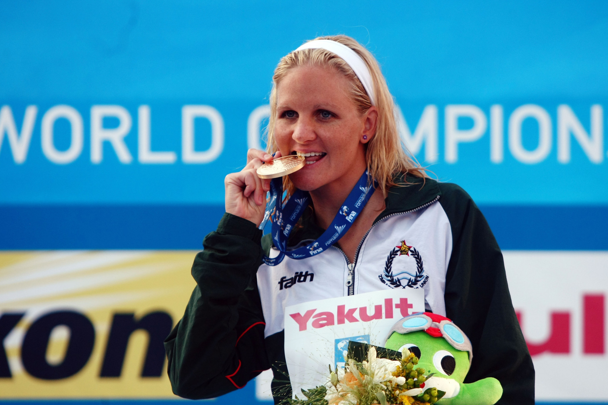 Swimmer Kirsty Coventry won seven of Zimbabwe's eight Olympic medals so far ©Getty Images