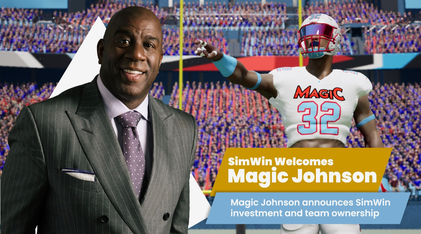 Magic Johnson has invested in digital sports league SimWin Sports ©SimWin Sports