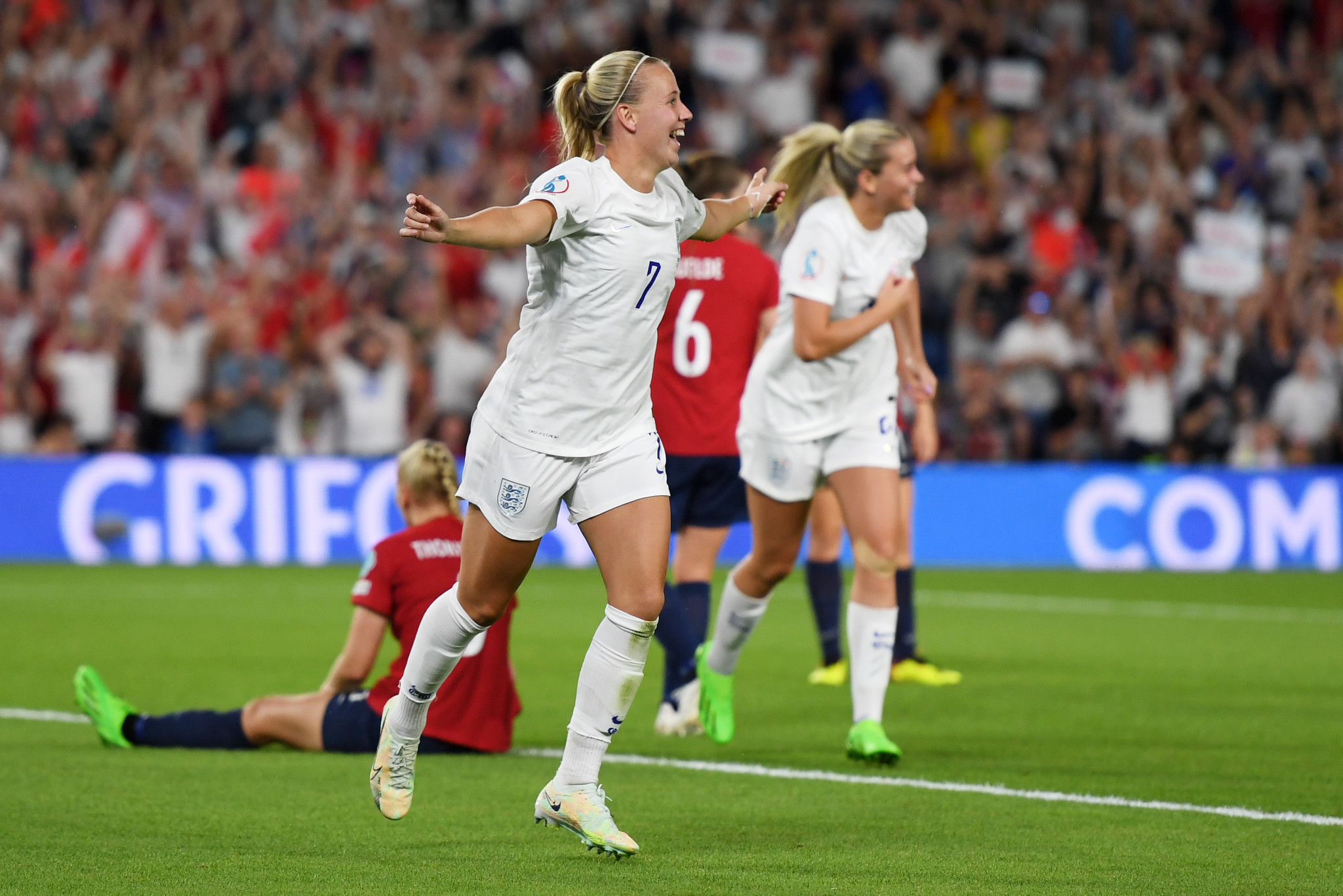 Beth Meath recorded a hat-trick against Norway in a historic win at UEFA Women's EURO 2022 ©Getty Images