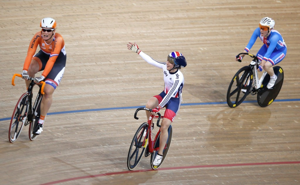 After the team pursuit disappointment Britain's Laura Trott hit back to claim gold in the women's 10km scratch race ©Getty Images