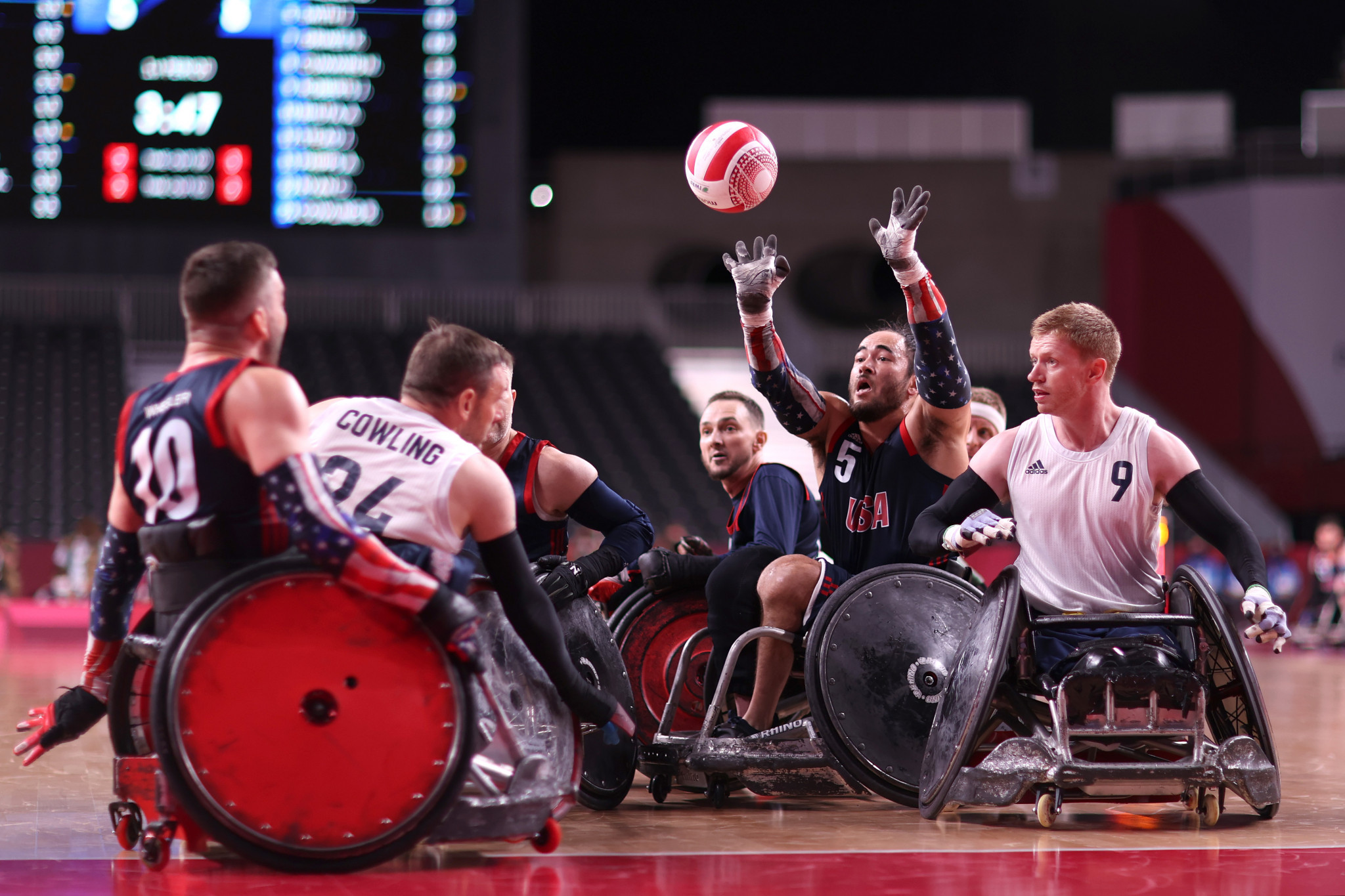 The British wheelchair rugby team, in white, won a maiden Paralympic gold medal at Tokyo 2020  ©Getty Images