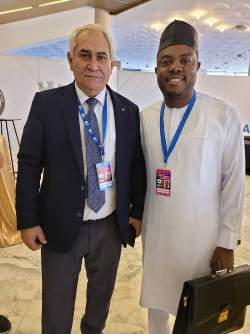 The election of Mohammed Jalood, left, as the new President of the IWF has not been welcomed by all the countries who attended the Congress ©Twitter