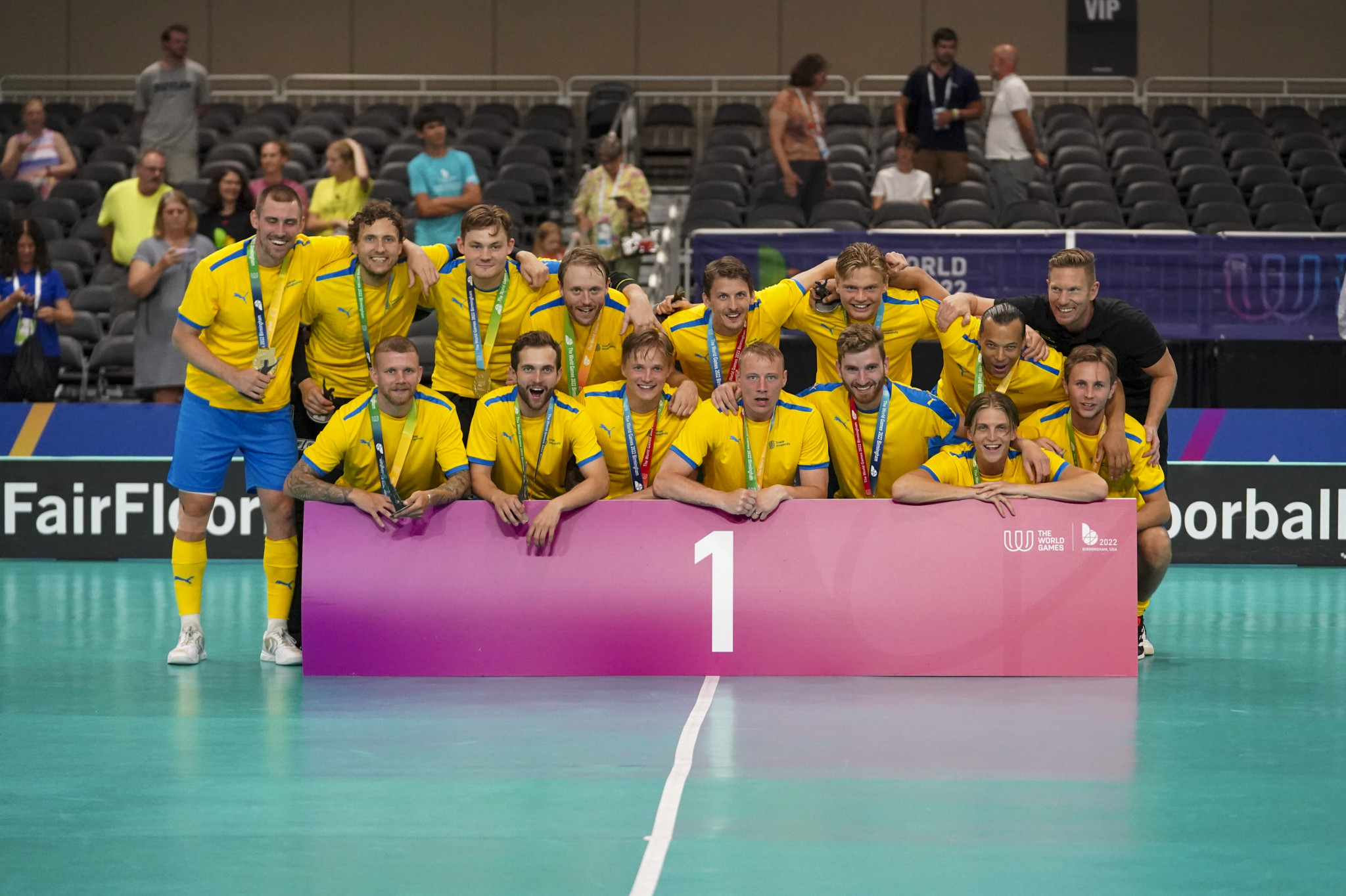 Sweden added Birmingham 2022 World Games gold to their victory at the last Men's Floorball World Championship ©Marvin Gentry/The World Games 2022