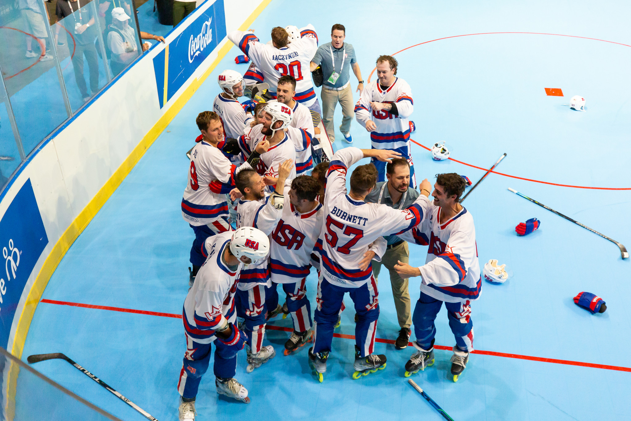 Hosts the United States won men's roller inline hockey gold by beating the Czech Republic 2-1 in the final ©Seth James photography/The World Games 2022