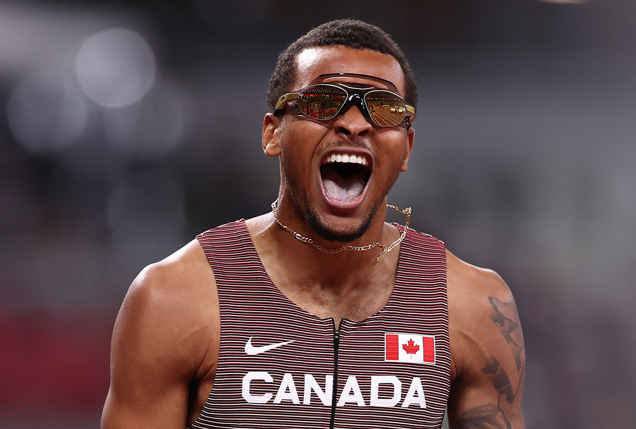 Andre De Grasse is a big name in the Canadian team for Birmingham after winning the 200 metres title at Tokyo 2020 ©Getty Images