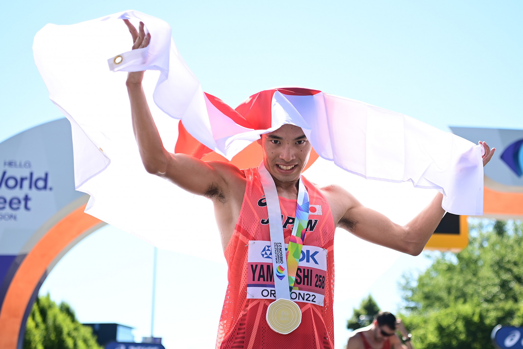 Toshikazu Yamanishi of Japan retained his World Athletics Championships men's 20km race walk title ©Getty Images