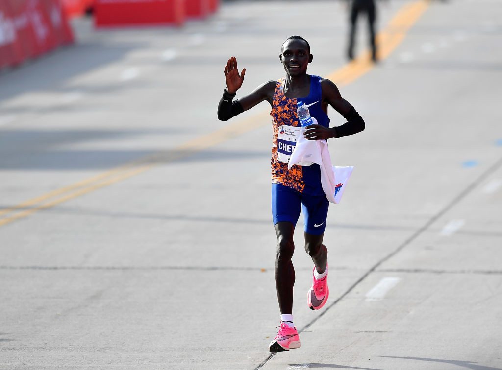 Kenya's 2019 Boston and Chicago Marathon winner Lawrence Cherono will miss the World Athletics Championships after being provisionally suspended by the AIU ©Getty Images