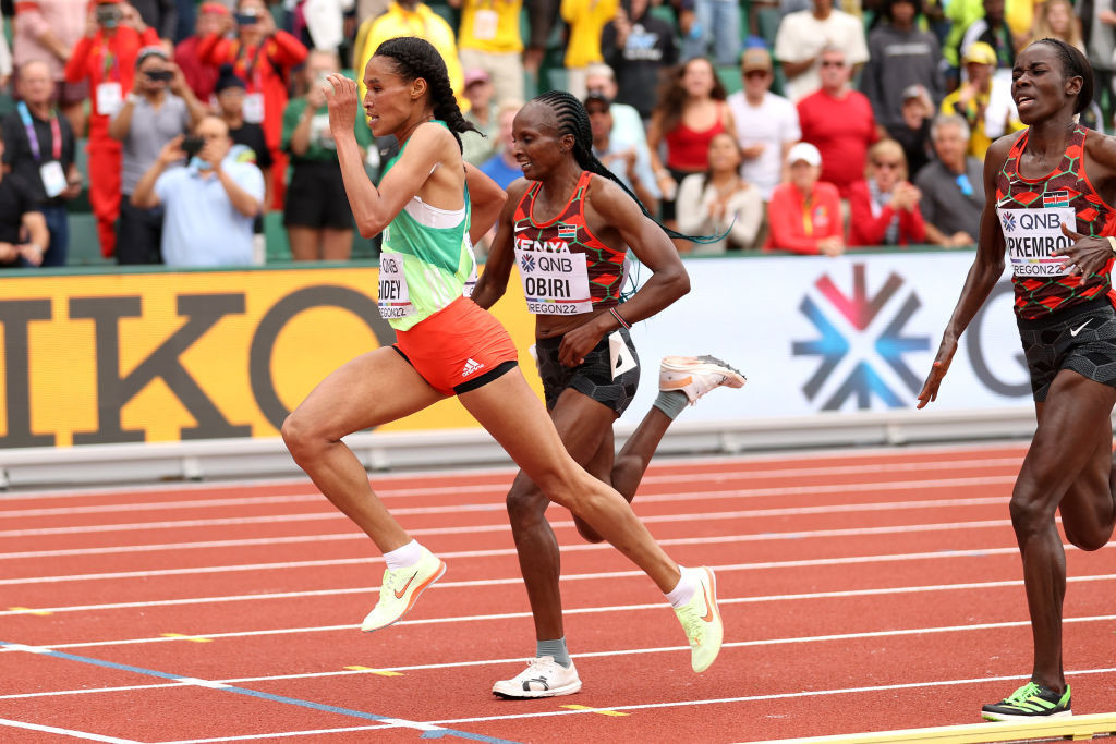 Ethiopia's Letesenbet Gidey won the 10,000 metres at the World Athletics Championships following a thrilling finish in Eugene ©Getty Images