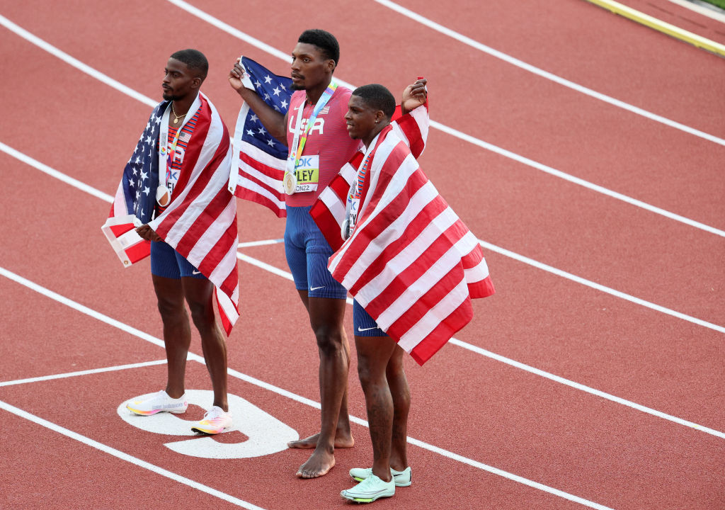Kerley leads US clean sweep in men's 100m at World Athletics Championships