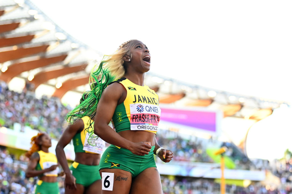 Evergreen Fraser-Pryce leads Jamaican women’s 100m sweep at World Athletics Championships