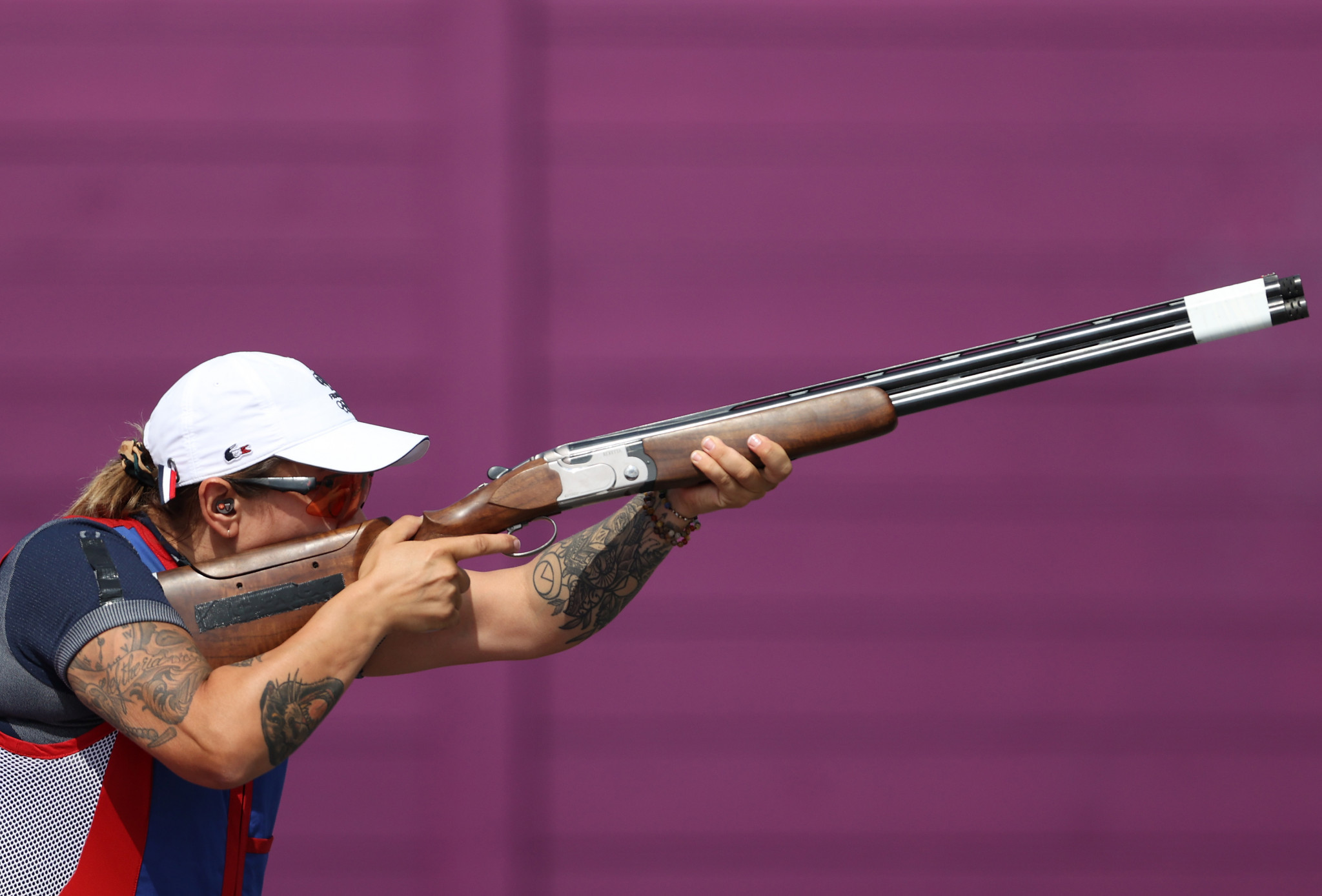Lucie Anastassiou achieved a gold medal in the women's skeet event at the ISSF World Cup in Changwon ©Getty Images