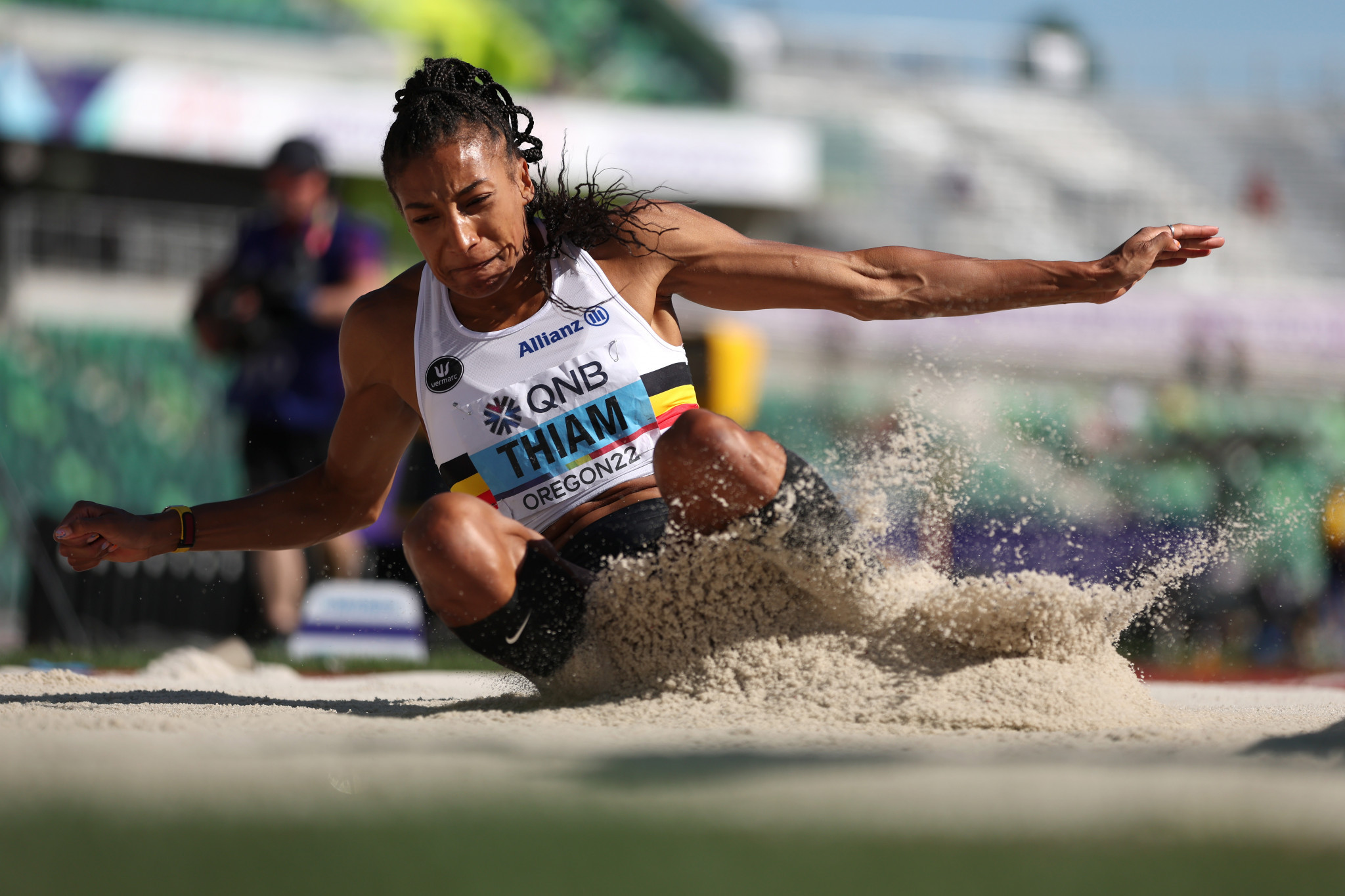 The result briefly extended Thiam's overall lead in the heptathlon standings as she moved to 5107 points ©Getty Images
