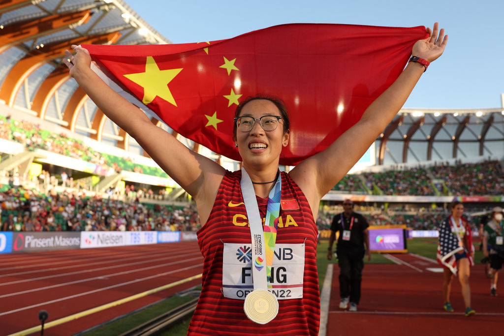 China's Bin Feng was a surprise winner of the women's world discus title in Eugene ©Getty Images