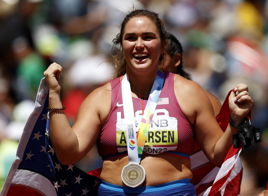 World women's hammer throw champion Brooke Andersen has become the latest competitor to donate an item to the Museum Of World Athletics ©Getty Images