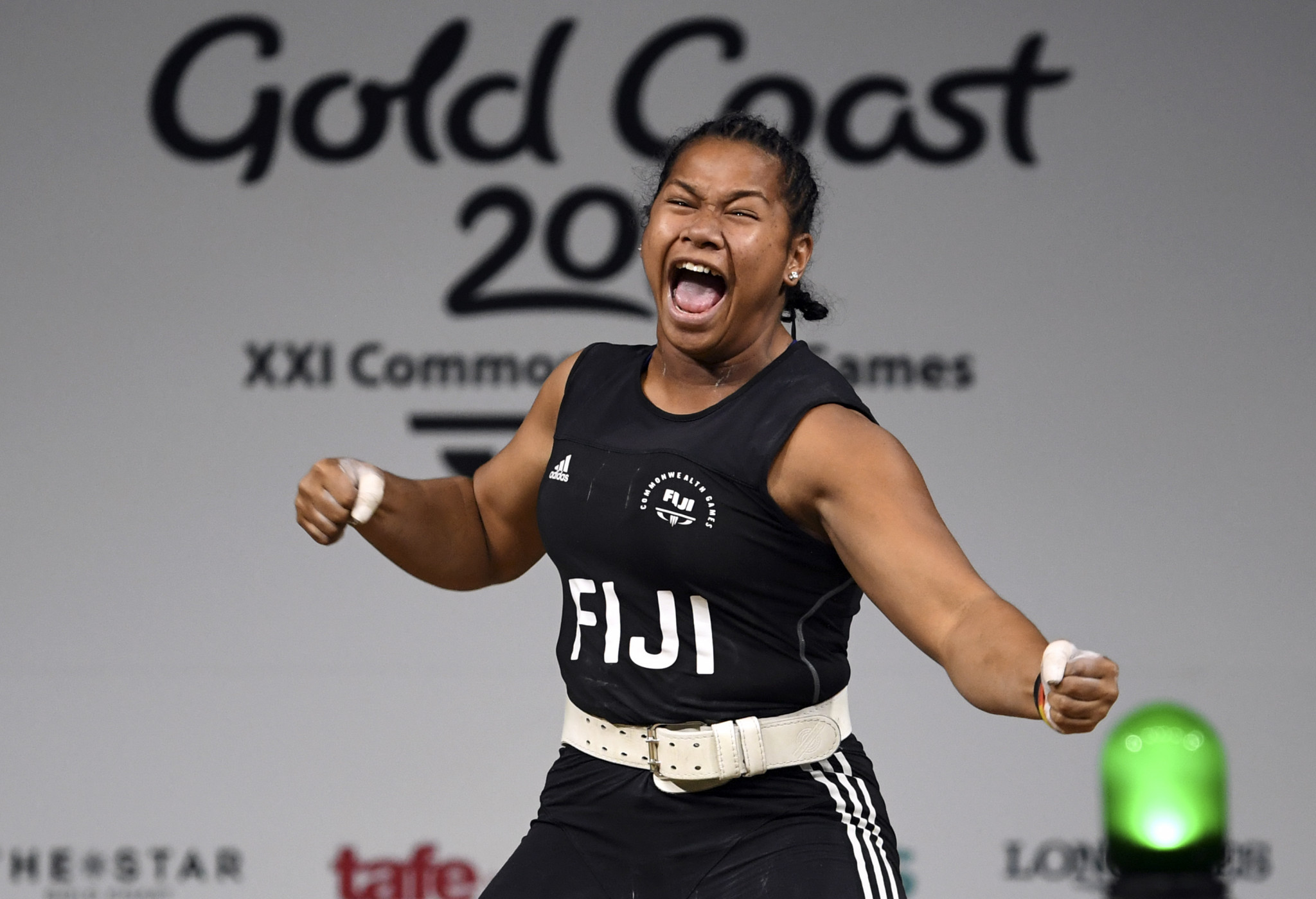 Weightlifer Eileen Cikamatana won gold for Fiji at Gold Coast 2018 but has now switched alliegances to Australia ©Getty Images