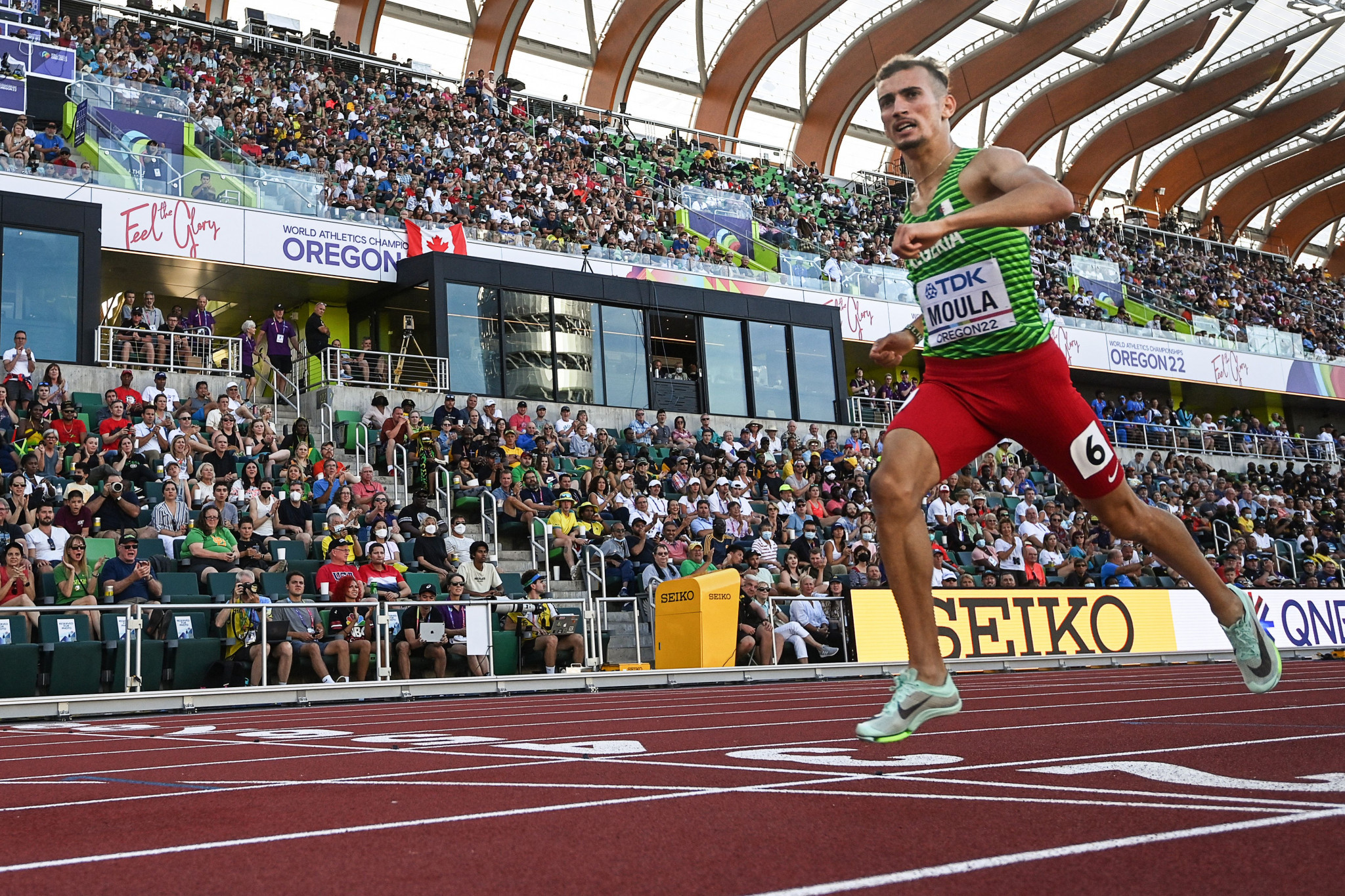 Algeria’s Slimane Moula topped qualifying for tomorrow's men’s 800m final in 1:45.38 ©Getty Images
