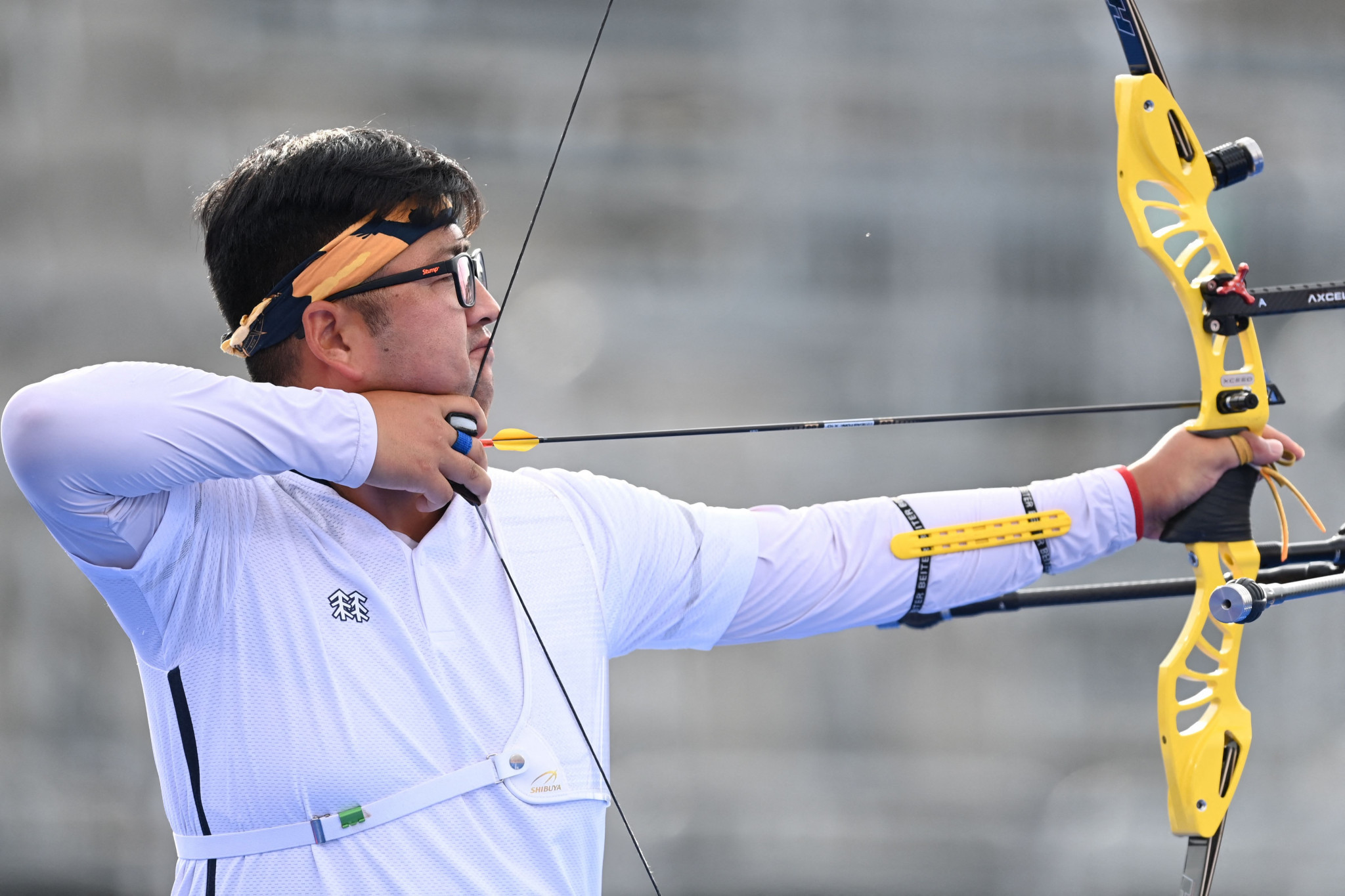 Kim Woo-jin is the only South Korean man left in the solo recurve ©Getty Images