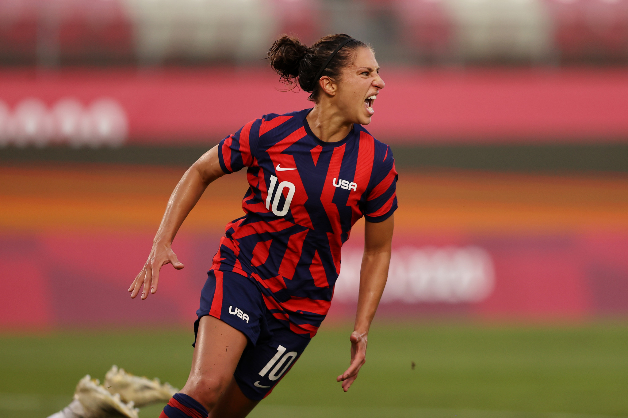 The US' two-time Olympic football gold medallist Carli Lloyd said teqball is a "fun and addicting sport" ©Getty Images