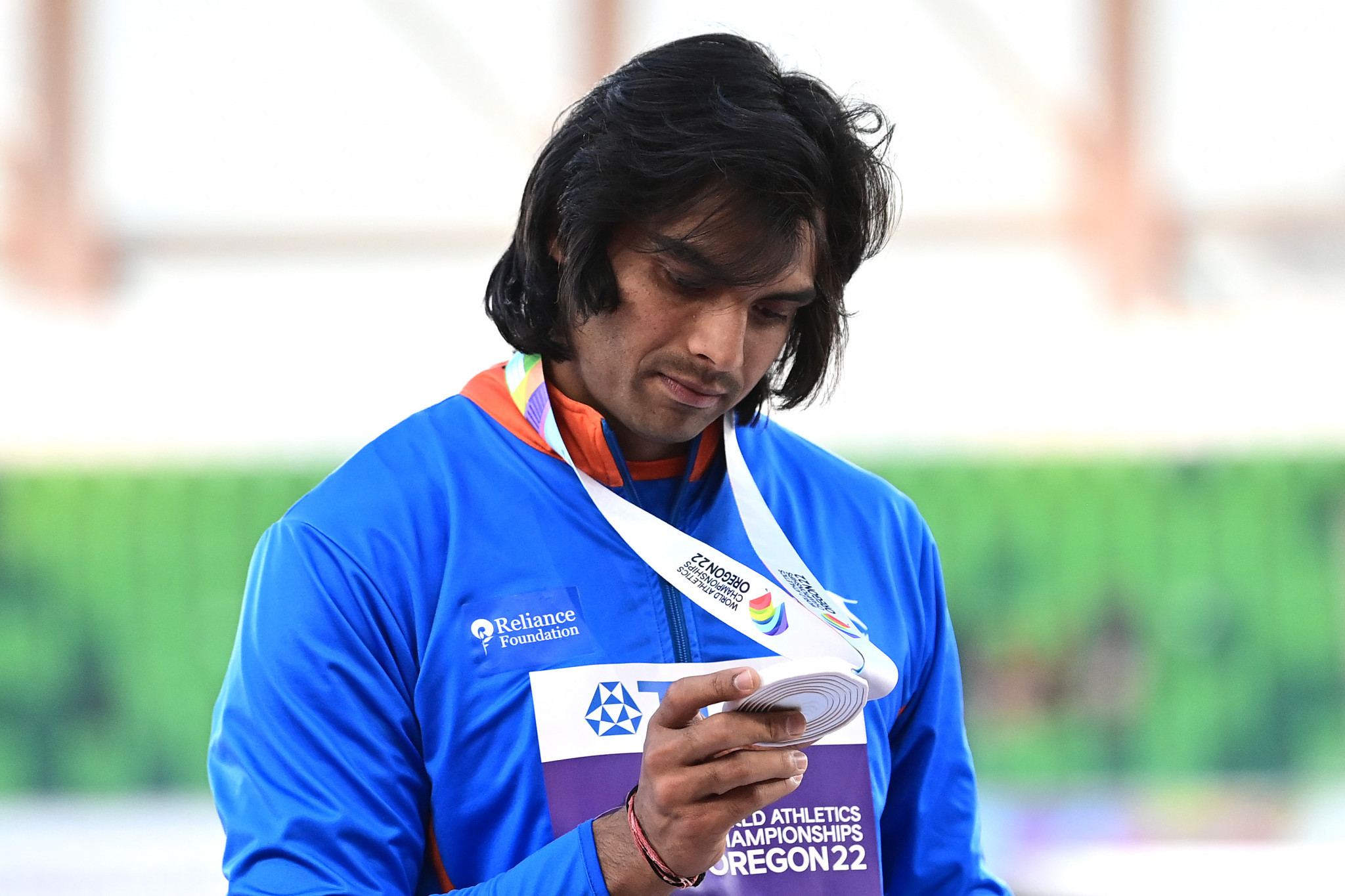 India’s Olympic champion Neeraj Chopra settled for silver in the men's javelin with an effort of 88.13m ©Getty Images