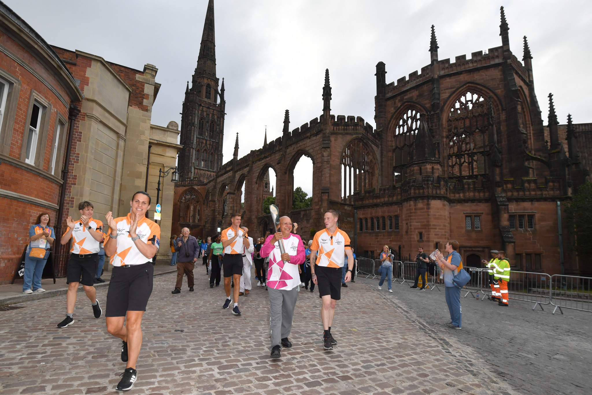 The Queen's Baton Relay passed through Coventry as it continues its 294-day journey to Birmingham ©Getty Images