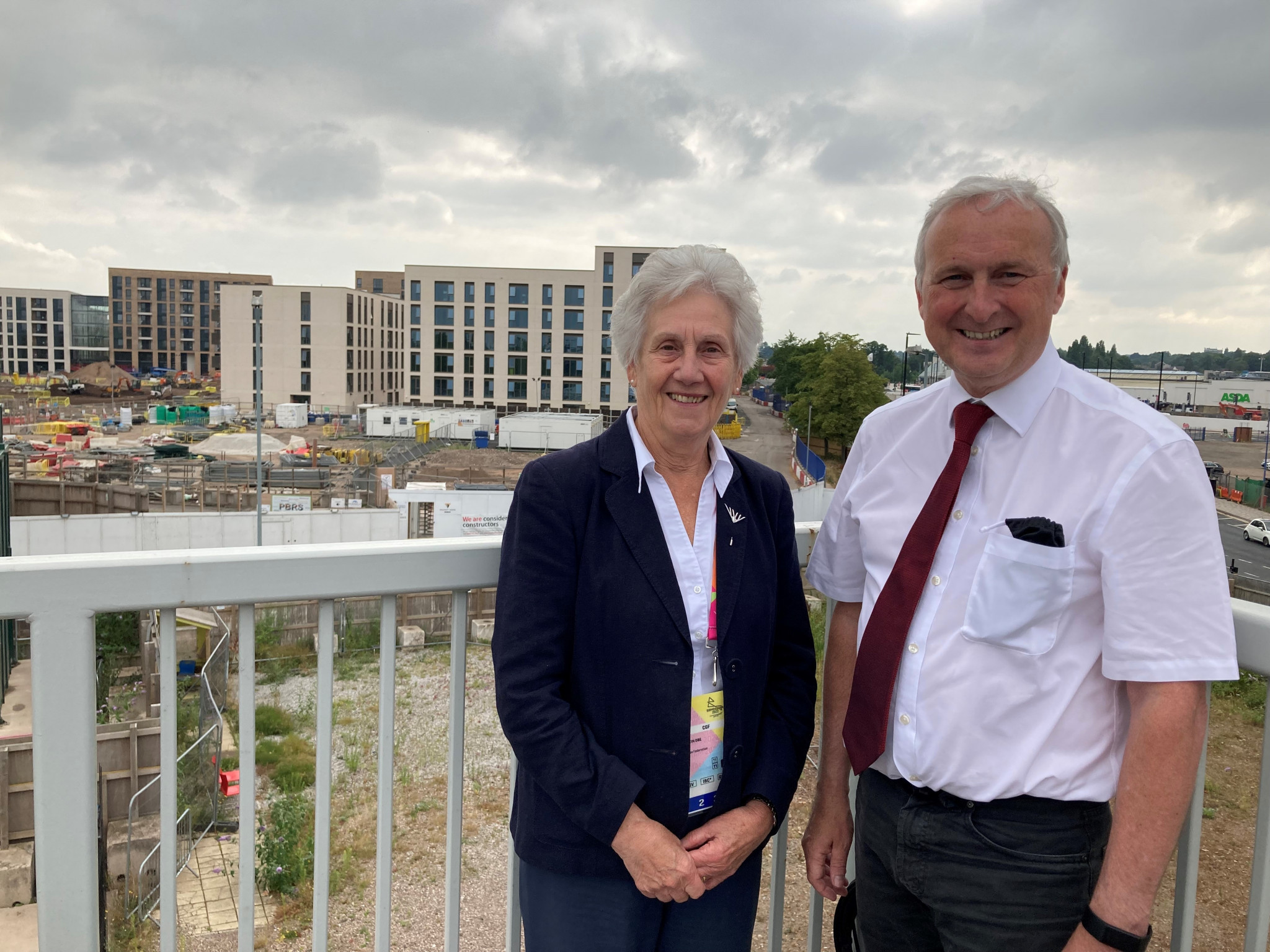 CGF President Dame Louise Martin, left, recently met with Birmingham City Council Leader Ian Ward to see the major work being undertaken in Perry Barr ©Birmingham City Council