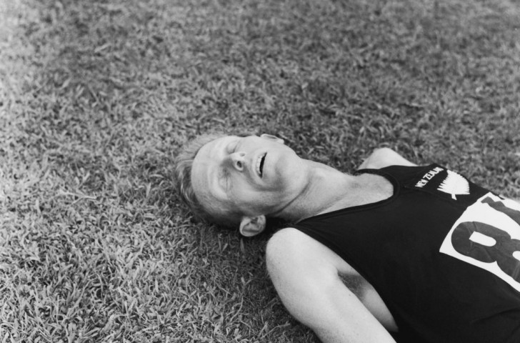 New Zealand's Murray Halberg, pictured exhausted after winning Olympic 5,000m gold at Rome 1960, marked the first Oregon Indoor Invitational meeting by running a world record in the two miles race ©Getty Images