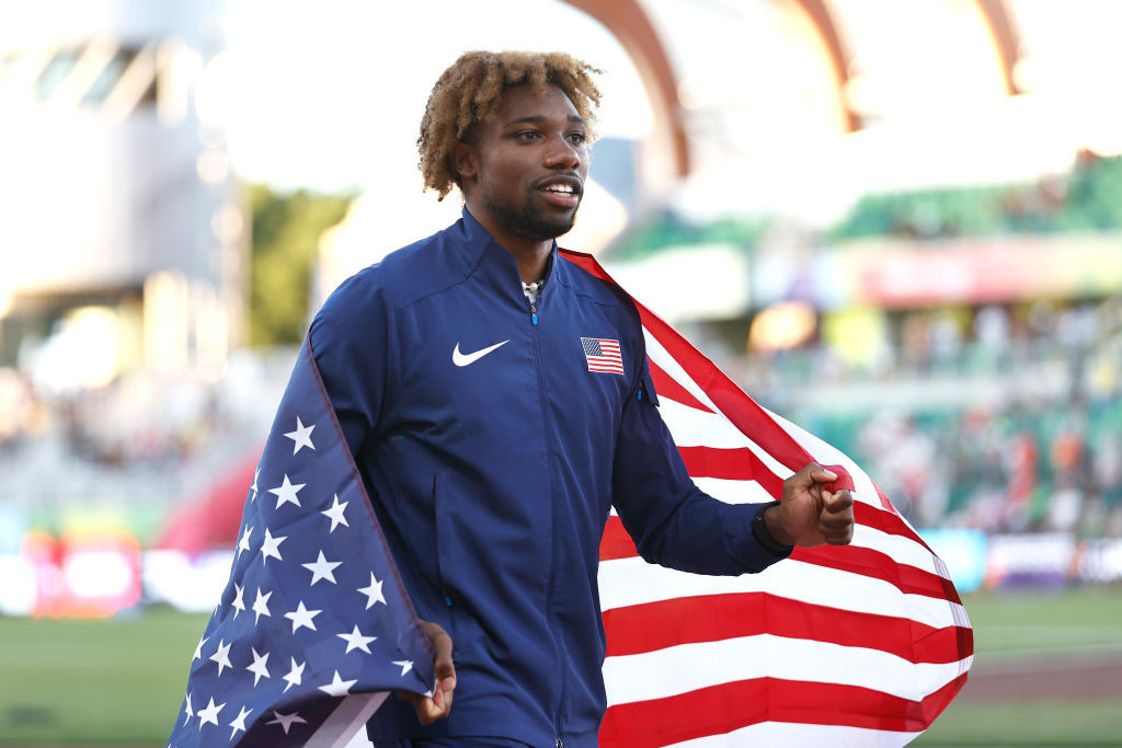 World 200m champion Noah Lyles has questioned whether there was sufficient advertising in the United States before the World Athletics Championships in Eugene ©Getty Images