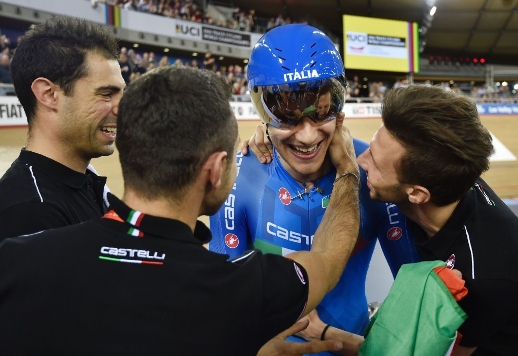 Filippo Ganna became the first Italian in 40 years to win the men's individual pursuit world title ©Getty Images
