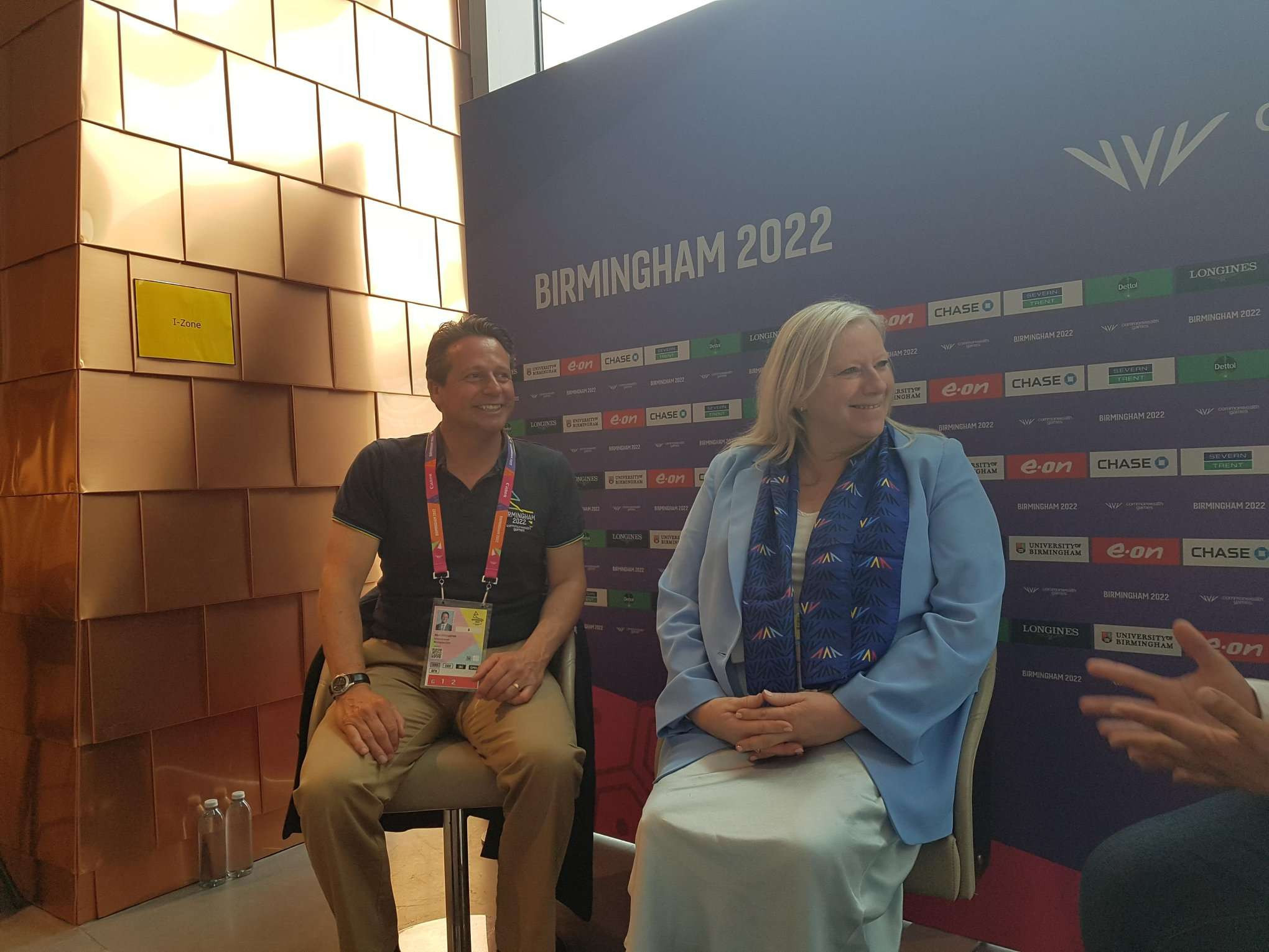 Nigel Huddleston with Commonwealth Games Federation chief executive Katie Sadleir ©ITG