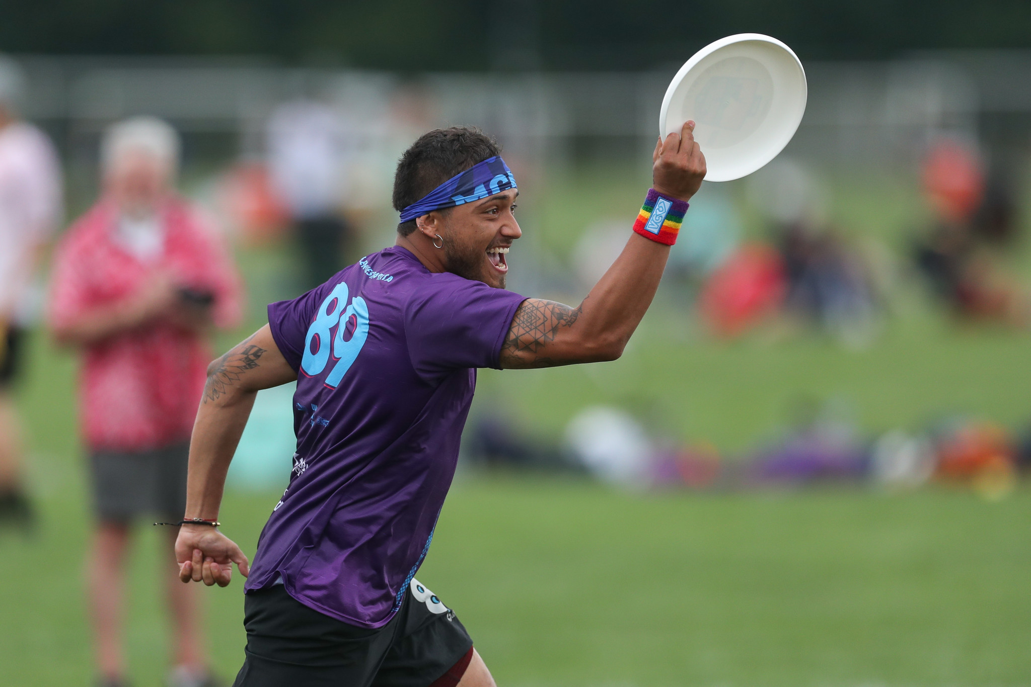 Macondo's Santiago Benjumea Restrepo bagged six goals against Catchup to lead his team to third in Pool A of the mixed team event ©Paul Rutherford for UltiPhotos