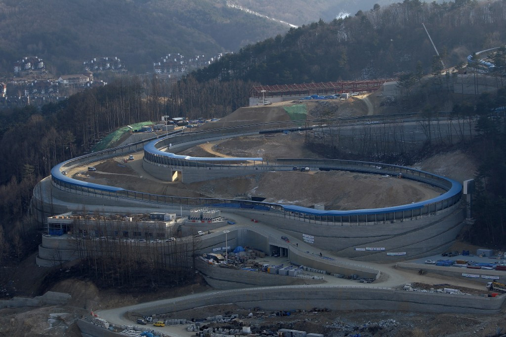 A lack of ice has hindered testing at the Alpensia Sliding Centre
